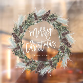 Winter Pinecone Wreath Merry Kerstfeestdag Raamsticker (Vel 2)