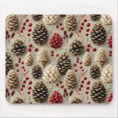 Winter Pinecones and Red Berries Muismat (Voorkant)