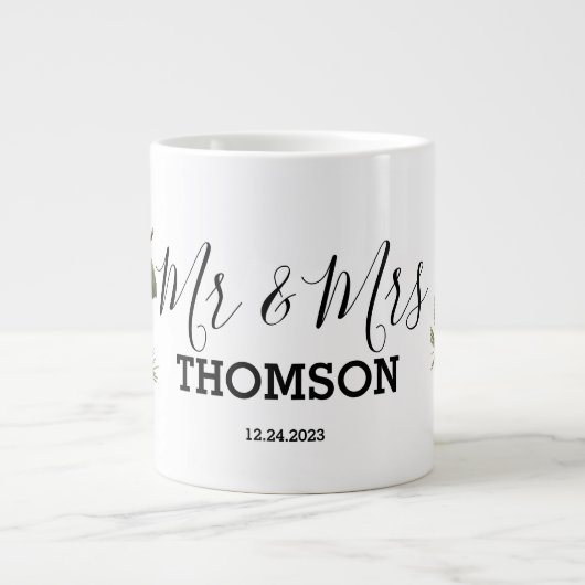 Winter Pinecones & Berries Family Throw Pillow Grote Koffiekop (Voorkant)