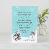 Winter Pinecones Bruiloft Kaart (Staand voorkant)