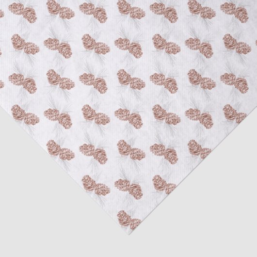 Winter Pinecones bruin grijs wit tissuepapier (Detail)