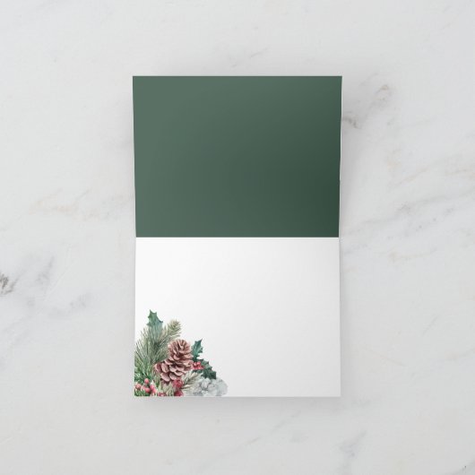 Winter Pinecones en Holly Hartelijk dank Bedankkaart (Binnen)