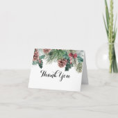 Winter Pinecones en Holly Hartelijk dank Bedankkaart (Voorkant)