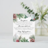 Winter Pinecones en Holly Receptie Kaarten (Staand voorkant)