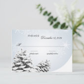 Winter Pinecones en Sneeuwvlokken Reactie RSVP Kaartje (Staand voorkant)