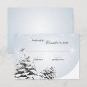 Winter Pinecones en Sneeuwvlokken Reactie RSVP Kaartje (Voorkant / Achterkant)