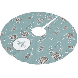 Winter Pinecones familie Monogram Gepersonaliseerd Kerstboom Rok