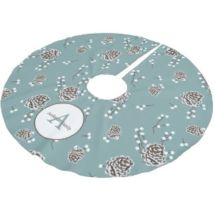 Winter Pinecones Family Monogram - Gepersonaliseer Kerstboom Rok