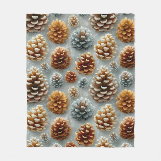 Winter Pinecones Harmony Fleece Deken (Voorkant)