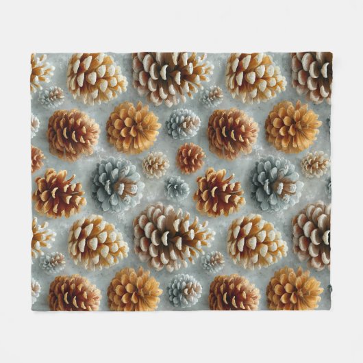 Winter Pinecones Harmony Fleece Deken (Voorkant (Horizontaal))