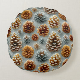Winter Pinecones Harmony Rond Kussen