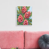 Winter Pinecones | Nature Watercolor Painting Canvas Afdruk (Insitu (Woonkamer))
