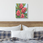 Winter Pinecones | Nature Watercolor Painting Canvas Afdruk (Insitu (Slaapkamer))