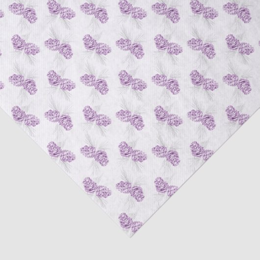 Winter Pinecones paars grijs papier (Detail)