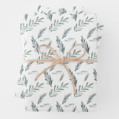 Winter Pineneedle Painted Elegant Holiday Inpakpapier Vel (In situ)