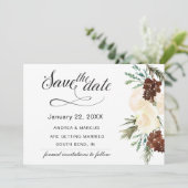 Winter Pinery Trouwkaart Save the Date (Staand voorkant)