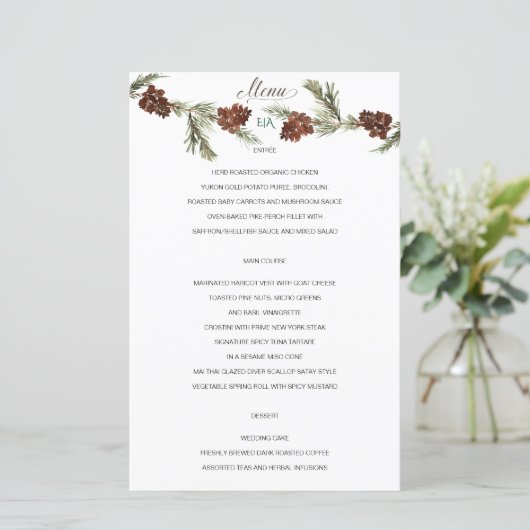 Winter Pinery Wedding Menu (Staand voorkant)