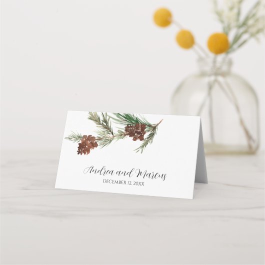 Winter Pinery Wedding Plaatskaartje (Achterkant)