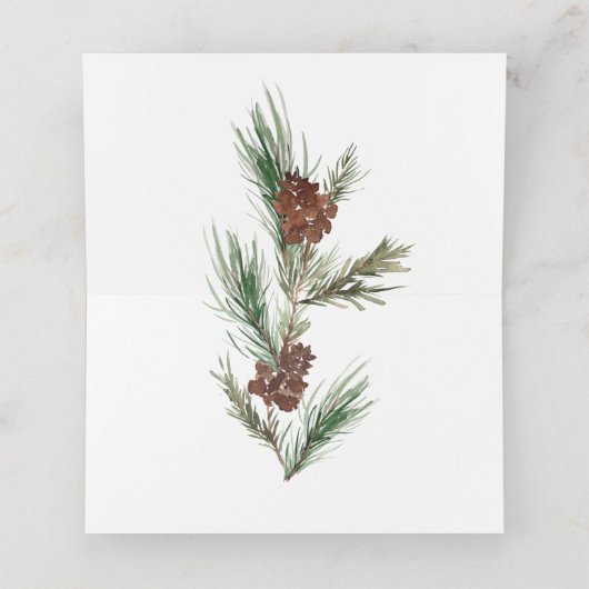 Winter Pinery Wedding Plaatskaartje (Binnenkant ongevouwen)