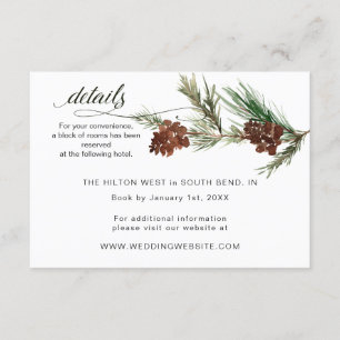 Winter Pinery Wedding RSVP Informatiekaartje