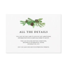 Winter Pines Bruiloft Gast Details