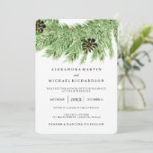 Winter Pines bruiloft Kaart (Staand voorkant)