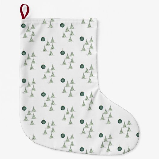 Winter Pines-cadeaupapier Grote Kerstsok (Voorkant)