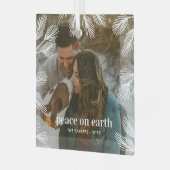 Winter Pines Custom Foto Kerst Ornament (Voorkant links)