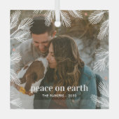 Winter Pines Custom Foto Kerst Ornament (Voorkant)