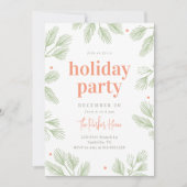 Winter Pines Editable Color Holiday Uitnodiging (Voorkant)