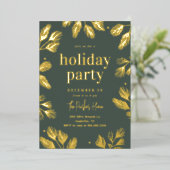 Winter Pines Folie Holiday Party Uitnodiging (Staand Voorkant)