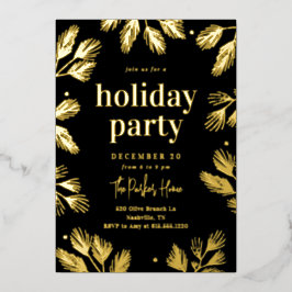 Winter Pines Folie Holiday Party Uitnodiging