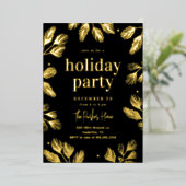 Winter Pines Folie Holiday Party Uitnodiging (Staand Voorkant)