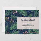 Winter Pines Foto geboorteaankondigingen Feestdagenkaart (Achterkant)