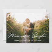 Winter Pines, gehuwd en foto van Bright Pas getrou Feestdagenkaart (Voorkant)