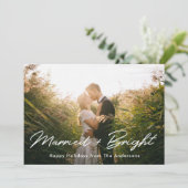 Winter Pines, gehuwd en foto van Bright Pas getrou Feestdagenkaart (Staand voorkant)