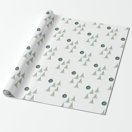 Winter Pines Gift Wrap Cadeaupapier (Uitgerold)