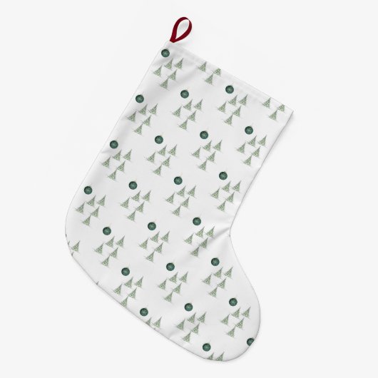 Winter Pines Gift Wrap Grote Kerstsok (Voorkant (Hangend))