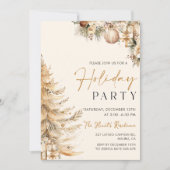 Winter Pines Gold Kerstvakantie feest Kaart (Voorkant)