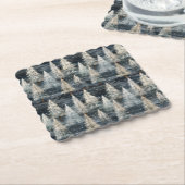 Winter Pines & Holiday Sentiments Kartonnen Onderzetters (Gebogen)