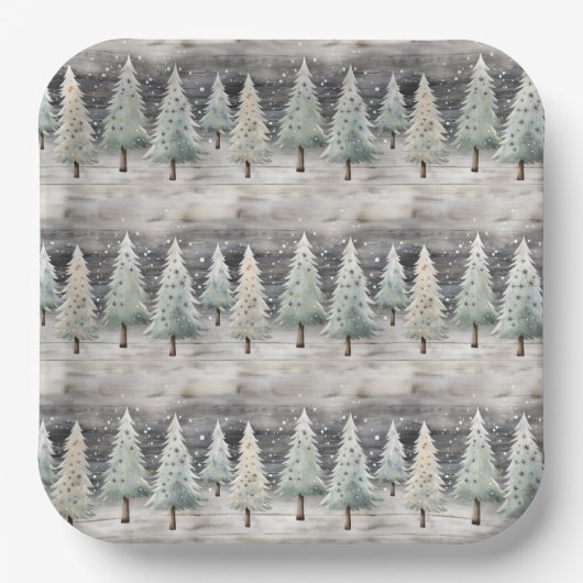 Winter Pines & Holiday Sentiments Papieren Bordje (Voorkant)