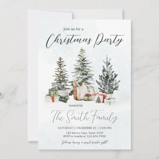 Winter Pines kerstfeest Kaart (Voorkant)