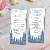 Winter Pines Kerstmis Bruiloft Menukaart