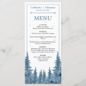 Winter Pines Kerstmis Bruiloft Menukaart (Voorkant)
