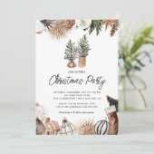 Winter Pines Kerstmis Vakantie Party uitnodiging (Staand voorkant)