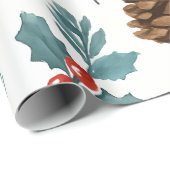 Winter Pines & Snowflakes Cadeauverpakking Cadeaupapier (Rol Hoek)