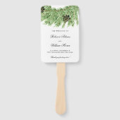 Winter Pines Wedding Programme Handwaaier (Voorkant)