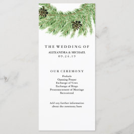 Winter Pines Wedding Programme Programmakaart