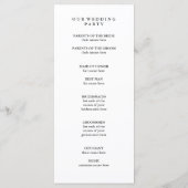 Winter Pines Wedding Programme Programmakaart (Achterkant)