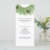 Winter Pines Wedding Programme Programmakaart (Staand voorkant)